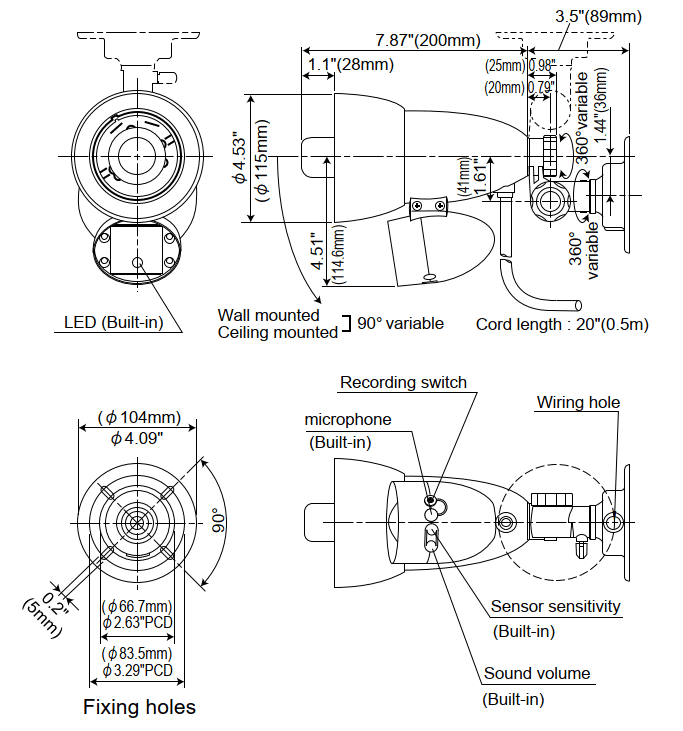 Takex PV-12E 100dB Pre-recorded Message Speaker with 12m x 75 degree PIR